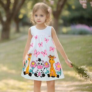 Cute Cartoon Animal Graphic Sleeveless Dress